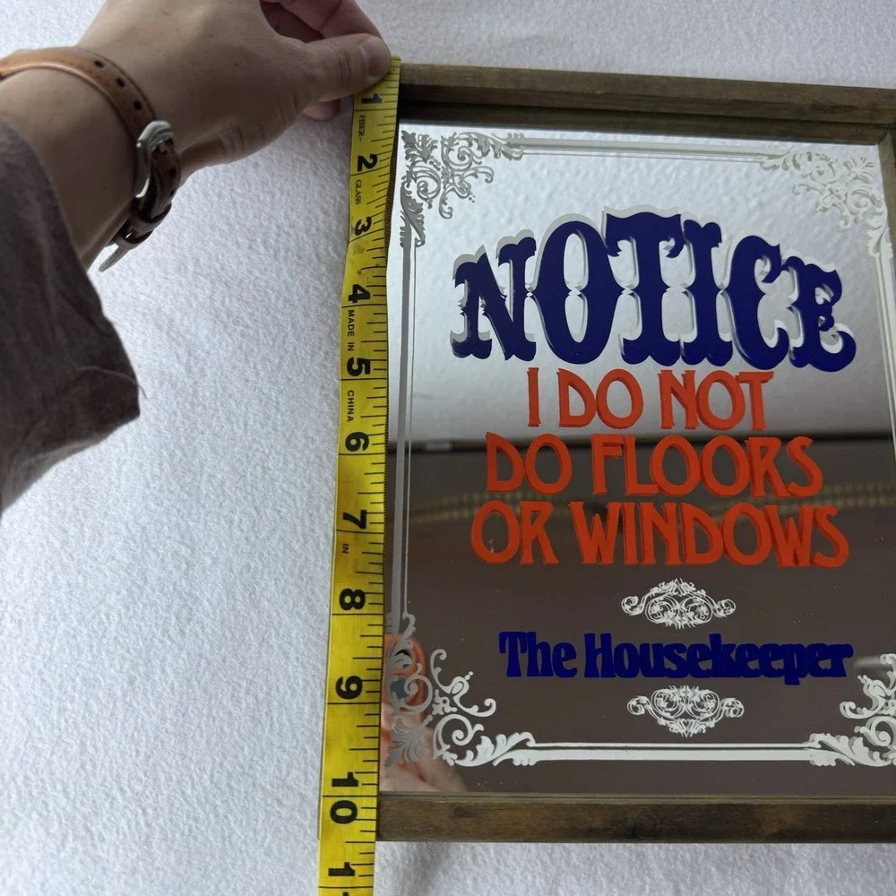 Vintage Housekeeper Notice I Do Not Do Floors Or Windows Bar Mirror Wall Art